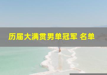 历届大满贯男单冠军 名单